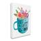 Stupell Industries Drink Coffee Do Things Phrase Blue Floral Mug Canvas Wall Art